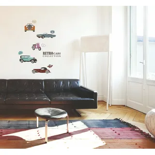 Ambiance Sticker Wandaufkleber-Dekorationsklebstoffe Klassische Autos Wandtattoo für Baby, Kinderzimmer und Wohnzimmer - H70 x L50 cm
