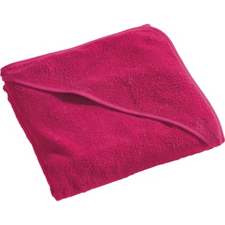 Erwin Müller Kinder-Kapuzenbadetuch, Kapuzenhandtuch Uni Frottier Fuchsia Größe 140x140 cm - weich, flauschig, saugstark, 100% Baumwolle (weitere Farben, Größen)