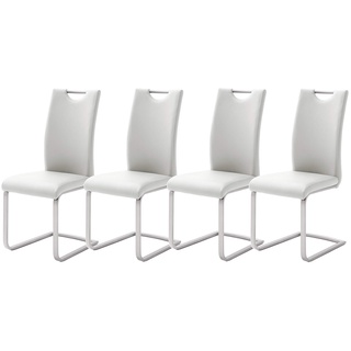 Robas Lund Esszimmerstühle 4er Set Weiß Schwingstuhl-Set, Stuhl bis 120 kg belastbar