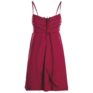 Vishes Sommerkleid Damen Babydoll-Kleid Tunika-Kleid Sommerkleid verstellbare Träger Hippie, Elfen Sytyle rot 36