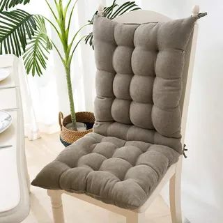 Dicke Stuhlauflage,Niedriglehner Stuhlkissen mit Rückenteil, Einteiliges Sitzkissen Niedriglehner Auflage Warm Sitzauflage für Büro Sofa,Esszimmerstuhl Kissen Auto Sitzkissen Sitzpolster A 40x95CM