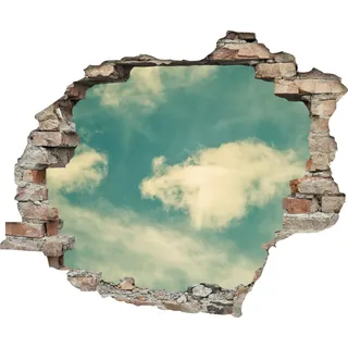 queence Wandtattoo Wolken (1 St), Wandsticker, Wandbild, selbstklebend, 3D, Wanddurchbruch blau