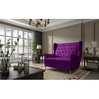 JVmoebel Sofa Moderner Blauer Chesterfield Zweisitzer Luxus Polster Couch Neu, Made in Europe lila