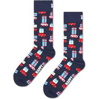 Happy Socks 1er-Pack Big Dot Snowman Socks Set, bunt und fröhlich, Socken für Damen und Herren, Blau-Weiß, 1 Paar HS419, 42-46 - 36-40