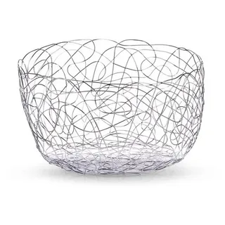 Zeller Present Obstschale, Metall (iron wire/low carbon steel), rund, Metall verchromt, silber, Ø22 x 12 cm silberfarben