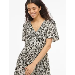 VILA Sommerkleid Beige/Schwarz L