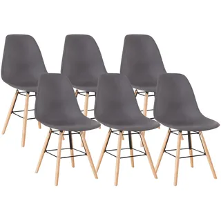 Set Aus Sechs Skandinavischen Fary Stühlen Grau - Grau