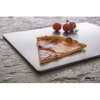 bax im Holz Backstahl ideal zum Brot- und Pizzabacken - rechteckig für Backofen und Grill - 38 cm x 28 cm mit 6 mm Stärke - für knusprige Brot- und Pizzakruste