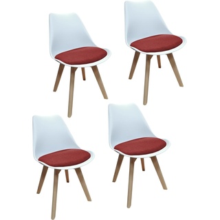 HTI-Living, Stühle, Stuhl Atlanta Weiß, Webstoff Rot