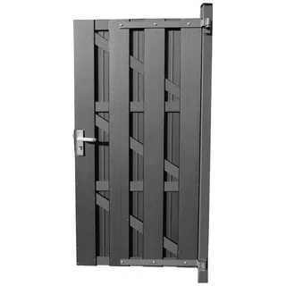 HORI Lamellenzaun, (HORI Lamellenzaun WPC Gartenzaun Sichtschutzzaun Windschutz Lärmschutz) grau 0.97 m