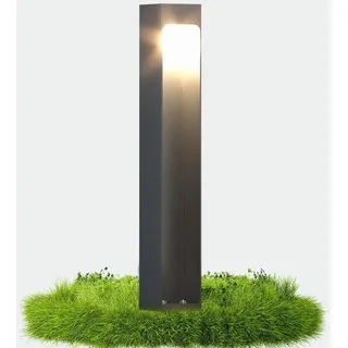 doporro Wegeleuchte Aluminium Edelstahl Glas 6x6x40 cm 5W LED wetterfest IP65 silber