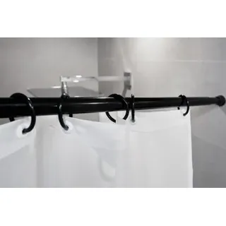 DUSCHVORHANGSTANGE 190-300 cm SCHWARZ TELESKOPSTANGE KLEMMSTANGE GARDINENSTANGE** EXTRA LANG ** SPRING SHOWER ROD BLACK!