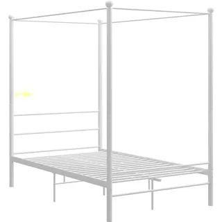 vidaXL Himmelbett Weiß Metall 120x200 cm