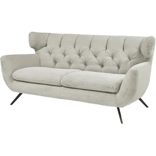Candy 2,5-Sitzer 3C CANDY "Beatrice, extravagantes Megasofa, bequem, Küchensofa, Breite 200cm", grau (hellgrau), B:200cm H:94cm T:95cm, 88% Polyester, 12% Polyacryl, Sofas, mit Rückensteppung im Rautenmuster, in Samt Optik oder in Breitcord