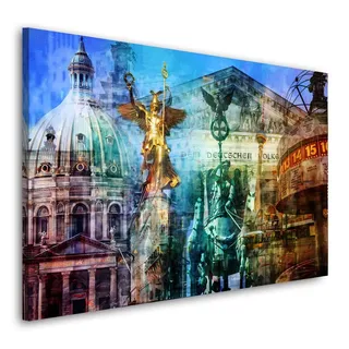 Berlin Pop Art Deutschland Wandbild Leinwandbild Kunstdruck XL Wanddeko Größe 90x60x2cm