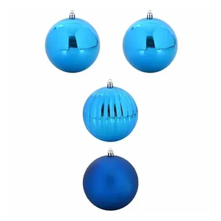 vidaXL Weihnachtskugel-Set 4-Tlg Blau Kunststoff