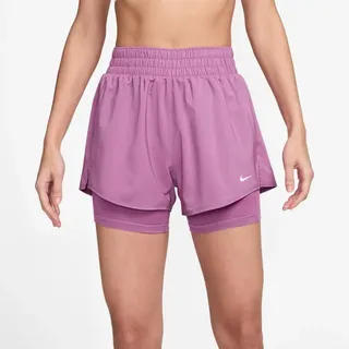 Nike One Dri-FIT High-Waist 3" 2in1 Shorts Damen lt magenta/white XL