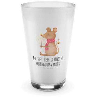 Mr. & Mrs. Panda Glas Maus Weihnachten - Transparent - Geschenk, Weihnachtsmotiv, Glas, Nik, Premium Glas, Fröhliche Motive