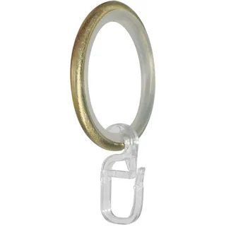 GARESA Gardinenringe Set Ring mit Haken 1-läufig Ø 20 mm 20 cm Gold