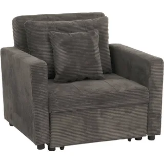 Schlafsessel HWC-L90, Klappsessel Gästebett, Liegefläche 200x100cm Stoff Cord