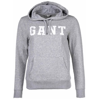 GANT Damen Hoodie - REGULAR GRAPHIC HOODIE, Kapuzen-Sweatshirt, Logo Grau S