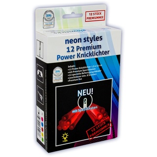 KNIXS 12er Set Premium Power-Knicklichter in rot leuchtend inkl. Spezialhaken und Befestigungsband für Party, Festival, Outdoor oder als Dekoration