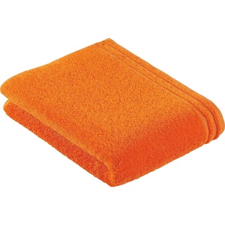 Vossen Handtuch Calypso Feeling, Walkfrottee (1-St), mit schmaler Bordüre aus 100% Baumwolle, Vegan, einfarbig orange 67 cm x 140 cm