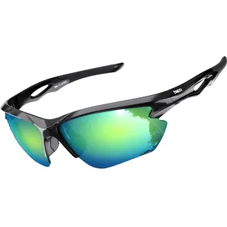 BONDDI Fahrradbrille, Sportbrille für Herren Damen, TR 90 Unbreakable Frame Polarisierte Sportsonnenbrille mit UV400 Schutz, für Radfahren Golf Baseball Laufen Wandern - Einheitsgröße