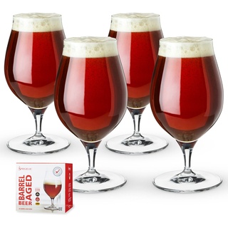 Spiegelau 4-teiliges Kraftbier-Glas-Set, Barrel Aged Beer, Biergläser, Kristallglas, 0,5 Lr, Craft Beer Glasses, 4991380