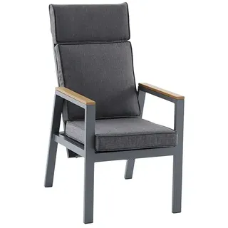 Sunfun Maja Garten-Positionssessel Deluxe  (Aluminium, Polyester, Rückenlehne verstellbar, Night-Grey, B x T x H: 60 x 78 x 105 cm)