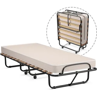 Costway Gästebett klappbar 80 x 190 cm beige