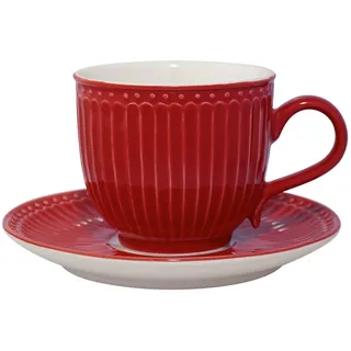 GREENGATE Tasse mit Untertasse 0,2 l Rot