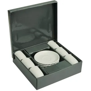 Espresso-Tassen-Set – Dickwandige, weiße Espressotassen Set aus 100% Porzellan| Espressobecher Ø 7,1 cm| 6x Tassen