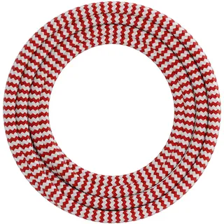 CALEX Creations Textilkabel für Lampe, Elektrische Stromkabel, Pendel Leuchte zusammenstellen, Rot/Weiß, 3m