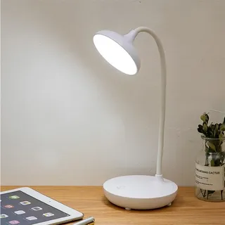 Nachttischlampe Touch Dimmbar, Tischlampe Mit Ladefunktion USB, 360° Freie Biegung Augenschutz Schreibtischlampe, Kleine Lampe Für Nachttisch Schlafzimmer Wohnzimmer Babyzimmer Büro(white)