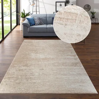 OTTO home Teppich OTTO HOME "Ariano, dezenter Glanz mit Hoch-Tief-Struktur" Gr. 3, beige, B:120cm H:12mm L:180cm, Kunstfaser, Teppiche, Teppich, Vintage Design, Schrumpf Carving-Effekt, Wohnzimmer, Schlafzimmer