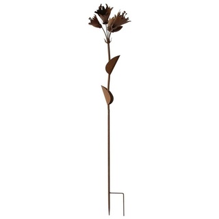 HTI-Living Gartenfigur Blumenstecker Rostoptik Blüten Celia, (1 St), Gartenstecker Dekostab floral Metall braun
