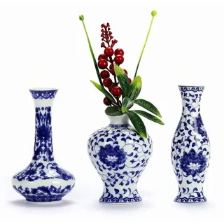 Solidchoice – Set aus 3 klassischen chinesischen Porzellenvasen