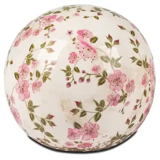 formano Dekokugel Kugel Rosen Steingut Deko Antik oder Blüten 12cm bunt|weiß