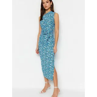 Trendyol Sommerkleid (1-tlg) Drapiert/gerafft blau|lila|schwarz S