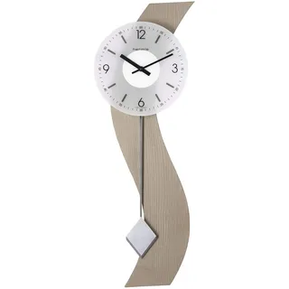 Hermle 71004-U62200 Schlichte Wanduhr mit Pendel, Beige, 70cm x 23cm x 6cm