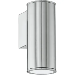 EGLO Außenwandleuchte Edelstahl 15 cm x 6,5 cm inkl. GU10 Warmweiß silber