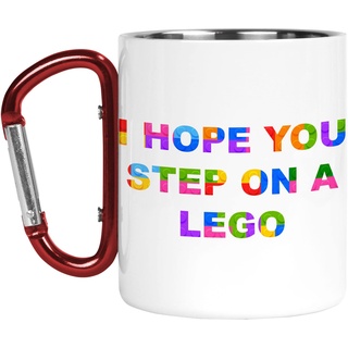 Tongue in Peach Carabiner Mug | Camper Cup | Thermobecher | I Hope You Step On A Lego | Lustiges Zitat Naturliebhaber Outdoor Walking | CMBH171