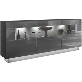 Livetastic Sideboard, Grau, Metall, 2 Fächer, 160x85x43 cm, Made in EU, FSC Mix, individuell planbar, stehend, hängend, Wohnzimmer, Kommoden & Sideboards, Sideboards
