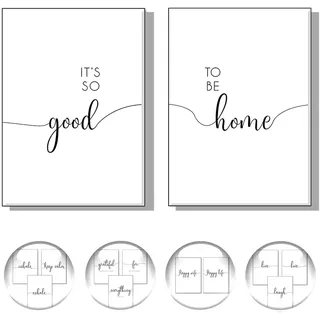 4Good Wandbilder Wohnzimmer als lustige Sprüche, Motivations Bilder fürs Büro oder die Küche, Bild mit Spruch als Schlafzimmer Poster ohne Rahmen (Good Home, A3)