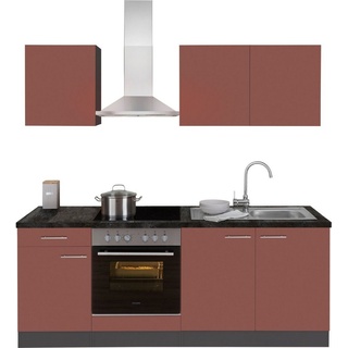 OPTIFIT Küchenzeile Malika, Breite 210 cm, mit Hanseatic-E-Geräten rot