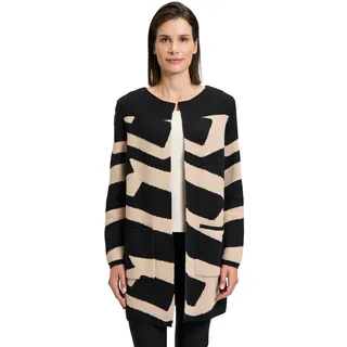 Betty Barclay Strickmantel mit Jacquard Black-Beige,36 | 36