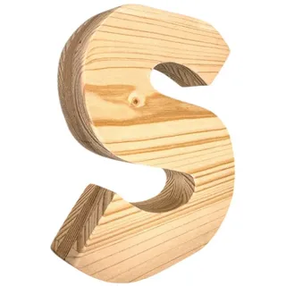 Zayno Deko-Buchstaben Holzbuchstabe "S" aus massivem Fichtenholz (Packung, 1 St., Fördert das Kennenlernen des Alphabetes), in liebevoller Handarbeit aus hochwertigem Fichtenholz gefertigt. braun