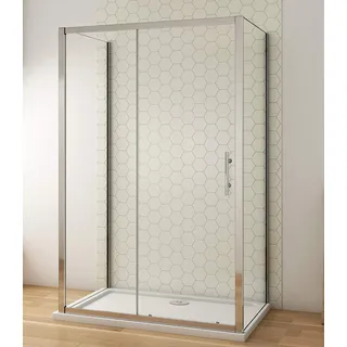 Aica Sanitär Duschabtrennung Duschkabine U-Kabine 120x70x70cm Duschtür Schiebetür H190cm