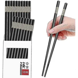 Essstäbchen-set, 10 Paar, Wiederverwendbar, Spülmaschinenfest, 24 Cm Lange Fiberglas-essstäbchen, Japanisch-chinesisch